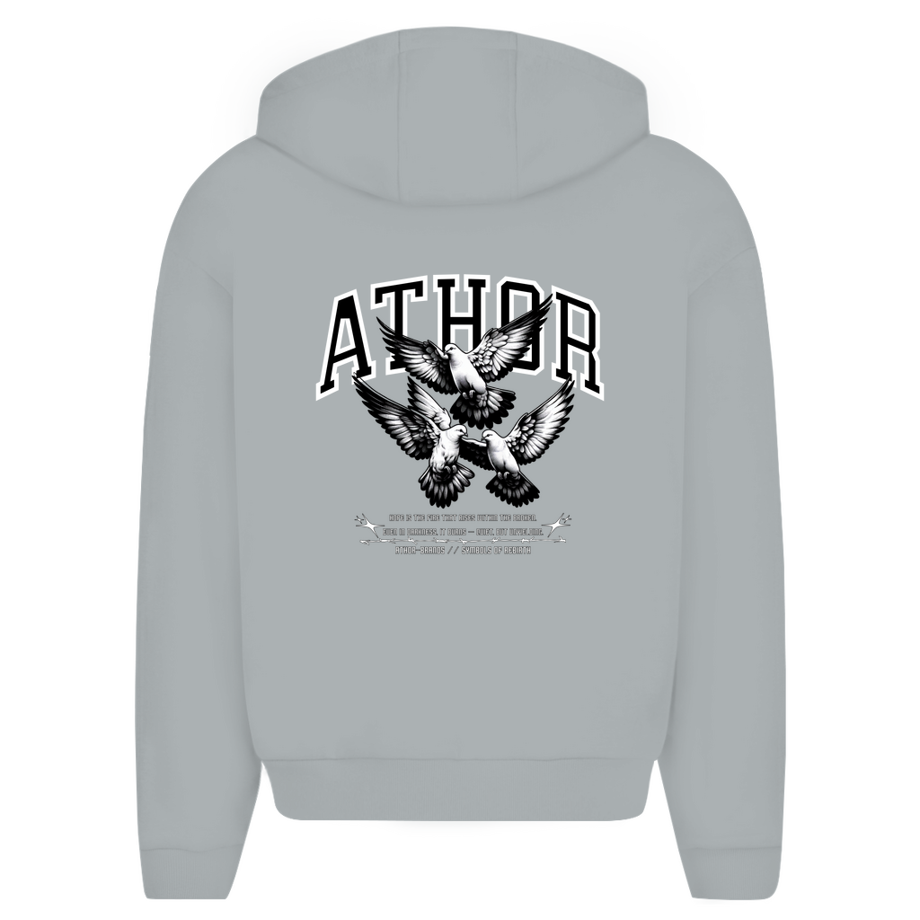 ATHOR-BRANDS Oversize Zipper Hoodie (Backprint Edition) – „Symbols of Rebirth“