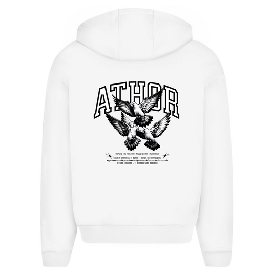 ATHOR-BRANDS Oversize Zipper Hoodie (Backprint Edition) – „Symbols of Rebirth“
